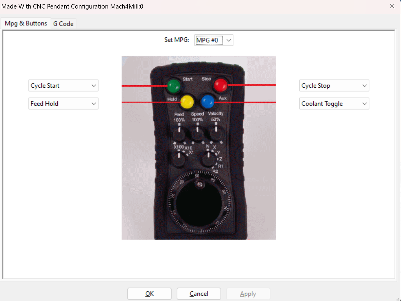 Mach4 configuration dialog